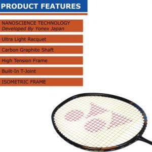 Yonex Nanoray Light 18i Black Strung Badminton Racquet (Weight: 77 g, Tension: 30 lbs) (Pack of: 1, 77 g)